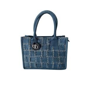 100% Cotton Denim Gwen Basketweave Hand Tote Bag NWT